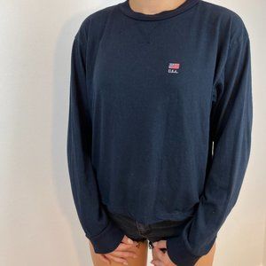 Brandy Melville USA Navy Long Sleeve Shirt